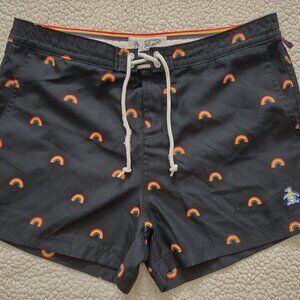 Original Penguin blue Rainbow print Gay Pride LGBTQ mesh lined shorts mens 33